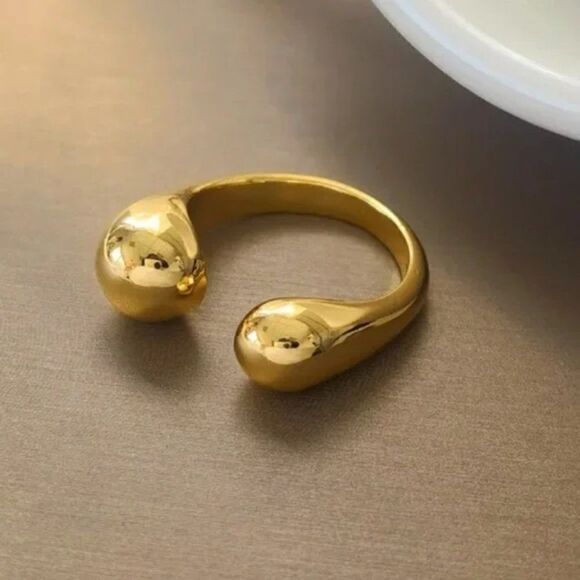 ⭐️#30A Unique Retro Gold Double Bar Ring - Picture 6 of 7